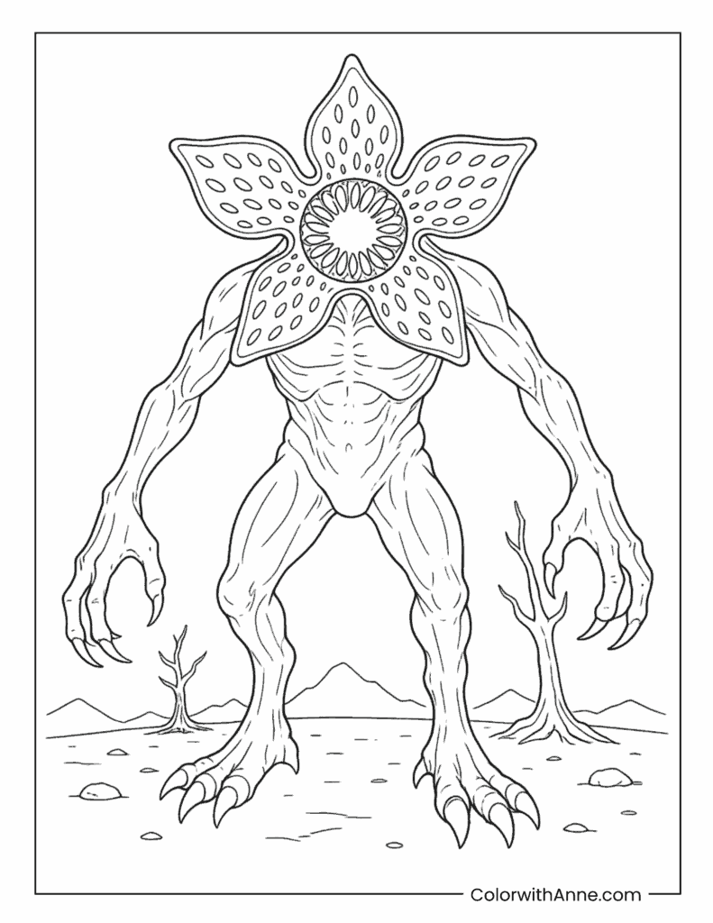 Demogorgon On Barren Landscape Coloring Page