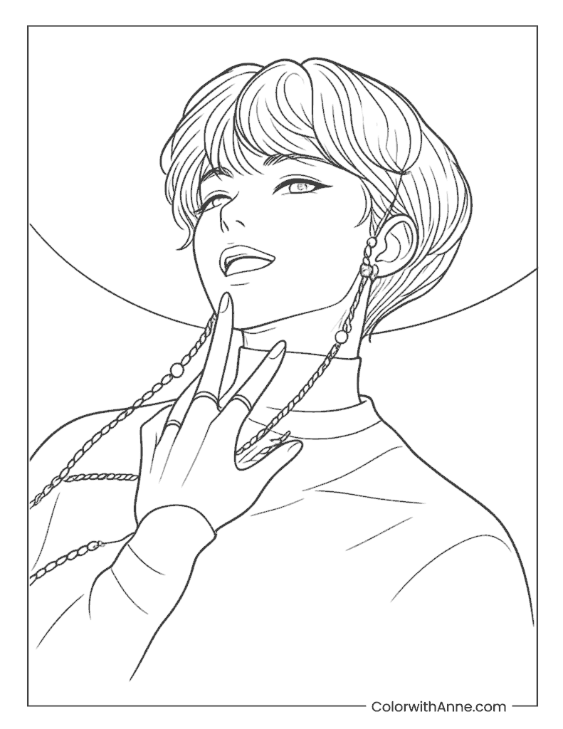 Demon Baby Saja K-Pop's Unique Transformation Coloring Page