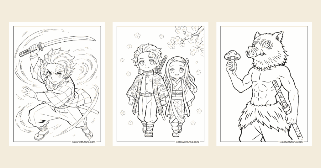 Demon Slayer Coloring Pages Banner 2