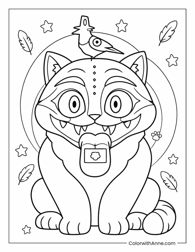 Derpy and Sussie Cute Demon Pet Coloring Page
