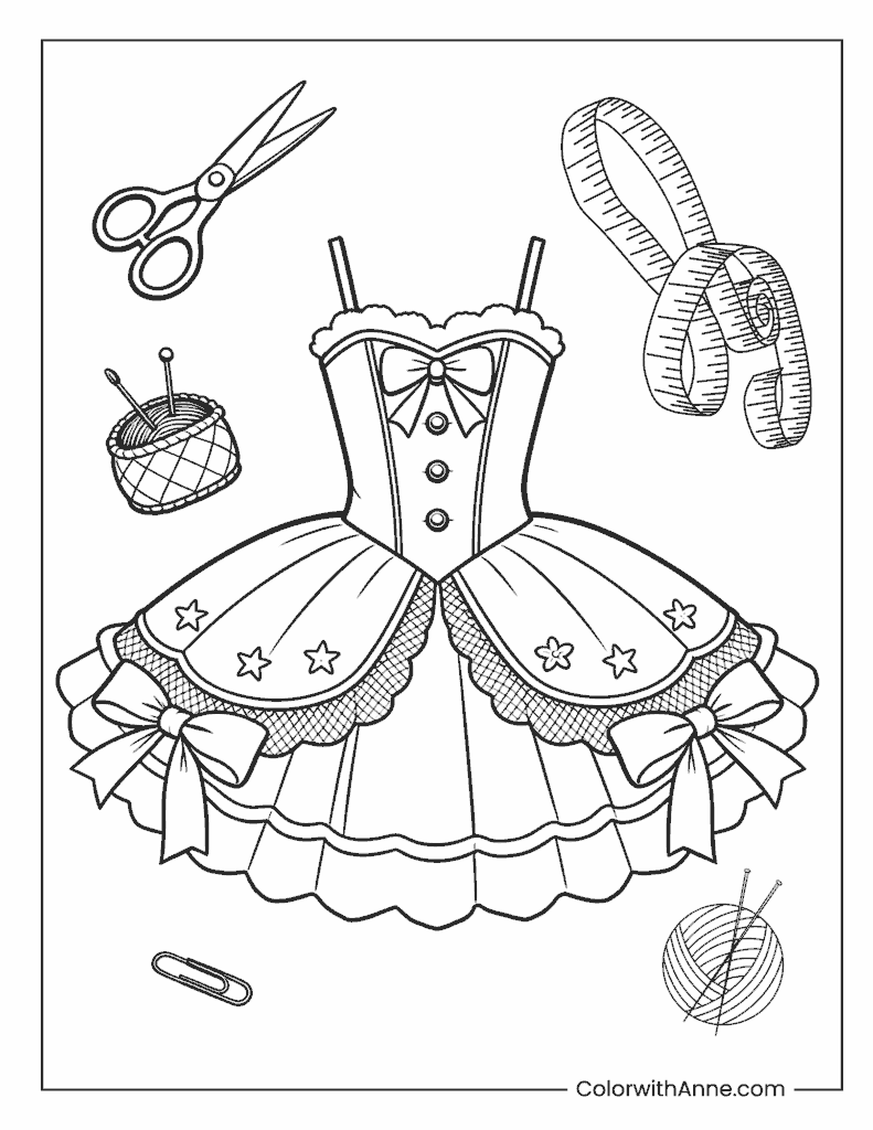 Design Your Own Ballet Dress Coloring Page
