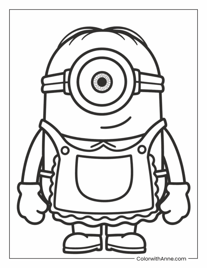 Despicable Me Minion Housekeeper Coloring Page