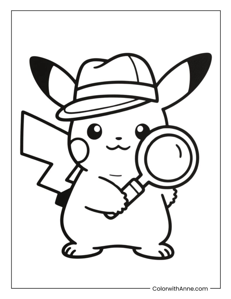 Detective Pikachu Coloring Page