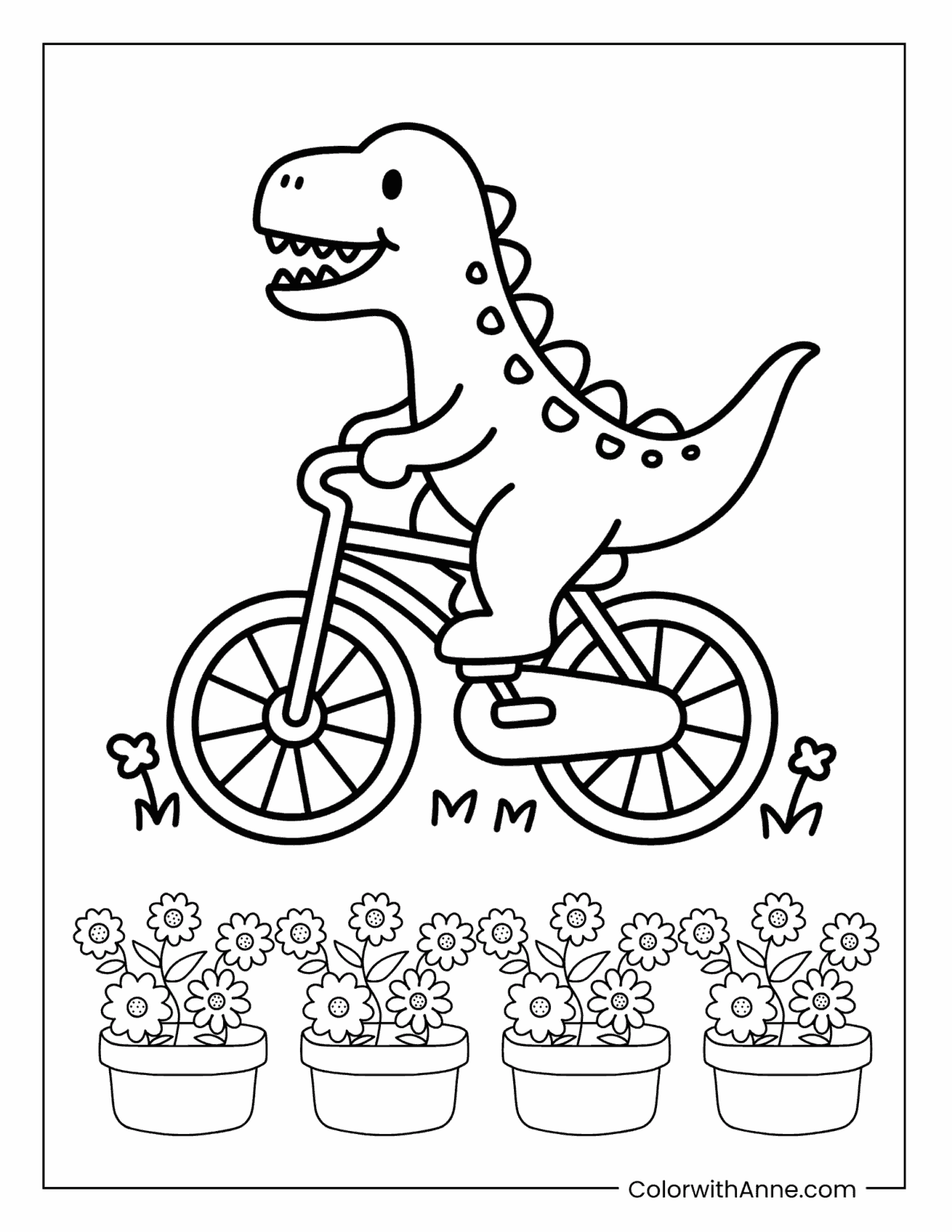 Spring Bike Color Pages Spring Coloring Pages (Free PDF Printables)