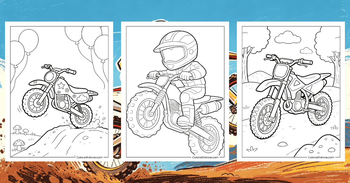 Dirt Bike Coloring Pages Banner