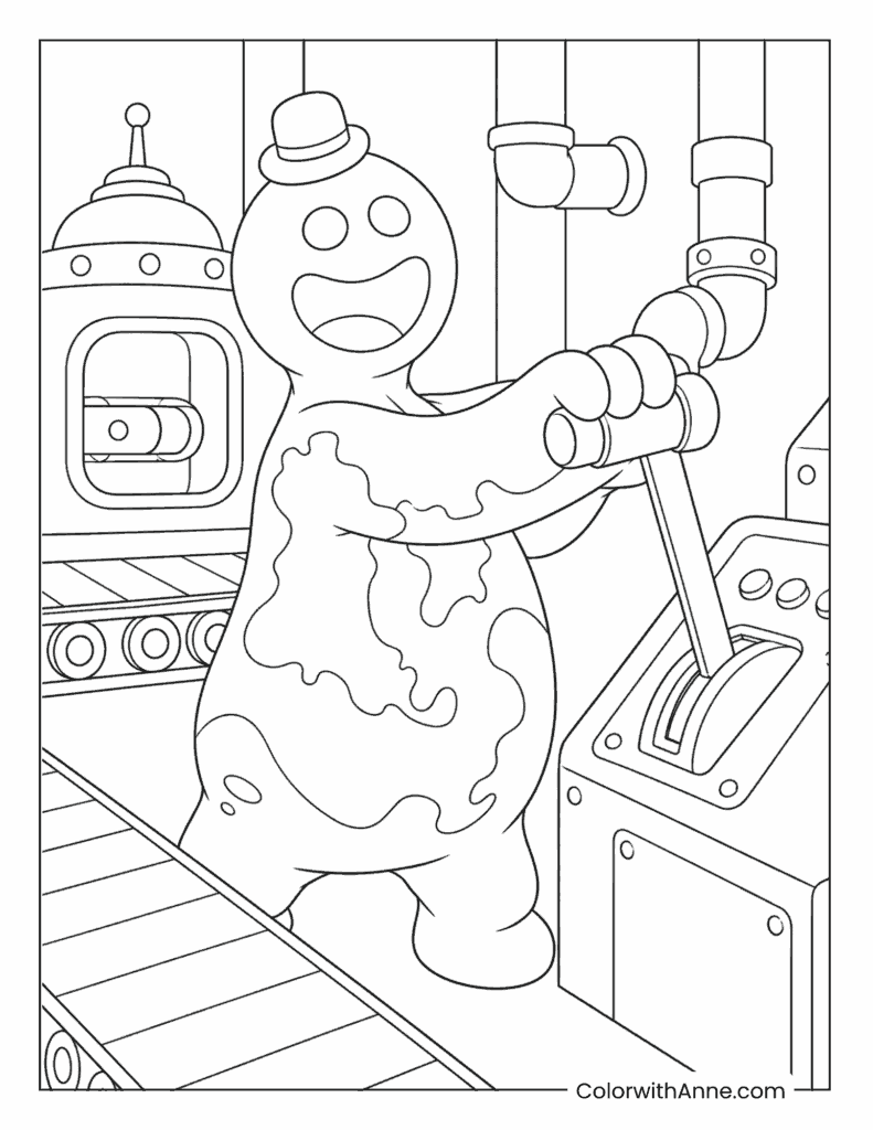 Doey the Doughman Factory Control Room Coloring Page