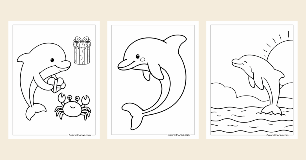 Dolphin Coloring Pages Banner