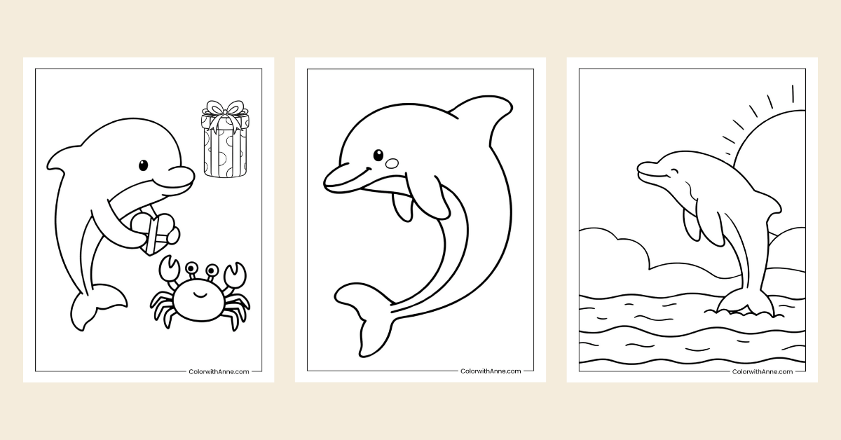 Dolphin Coloring Pages Banner