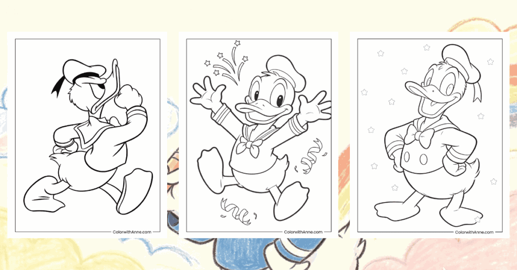 Donald Duck Coloring Pages Banner