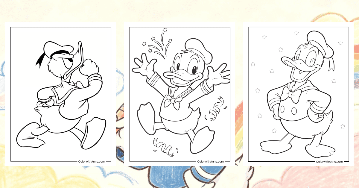 Donald Duck Coloring Pages Banner