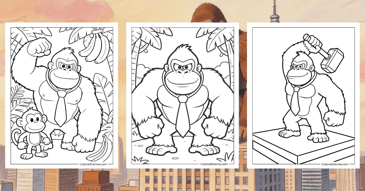 Donkey Kong Coloring Pages Banner