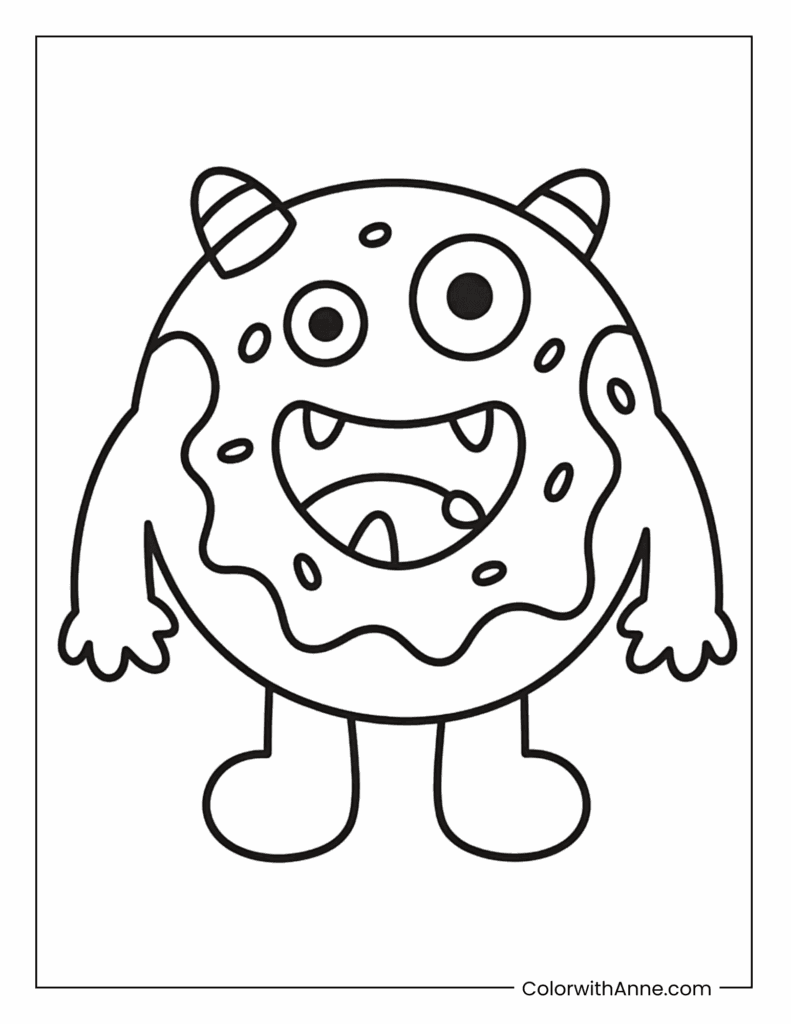 Donut Monster Coloring Page