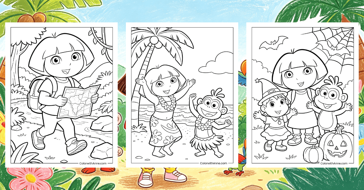 Dora Coloring Pages Banner