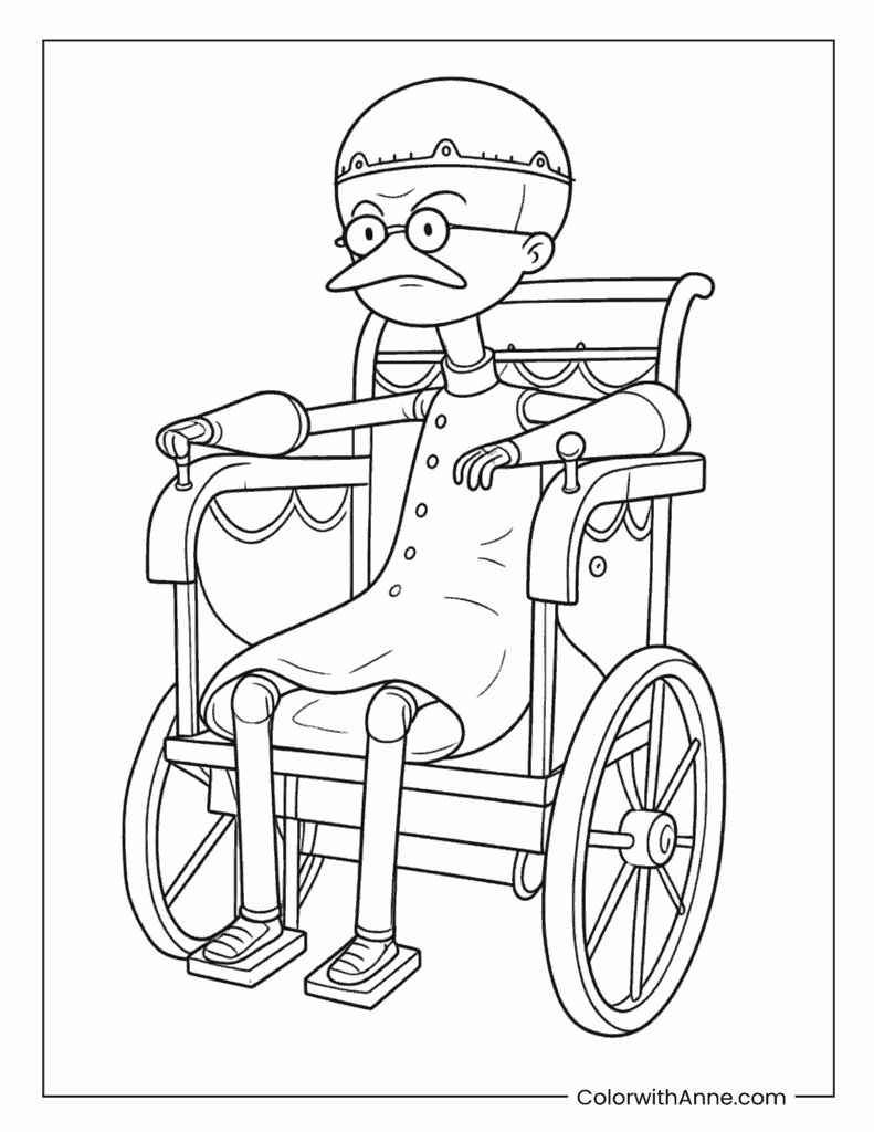 Dr Finkelstein in His Wheelchair Coloring Page