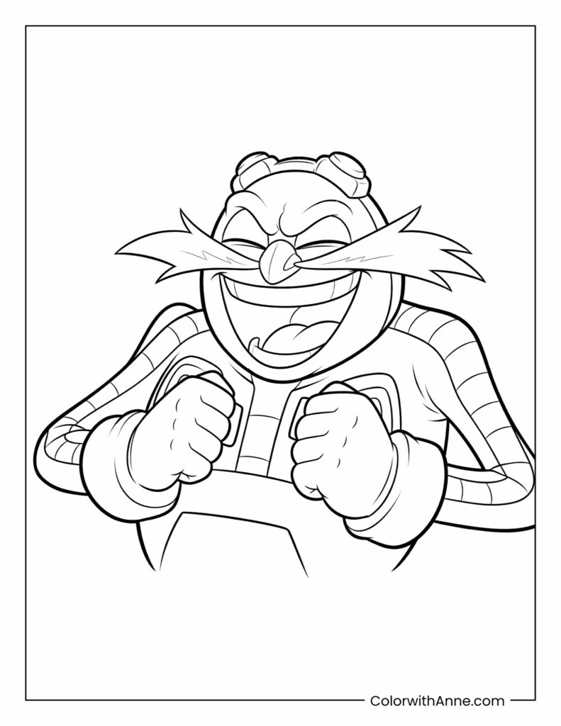 Dr. Eggman Laughing Coloring Page