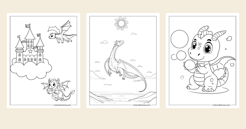 Dragon Coloring Pages - Banner