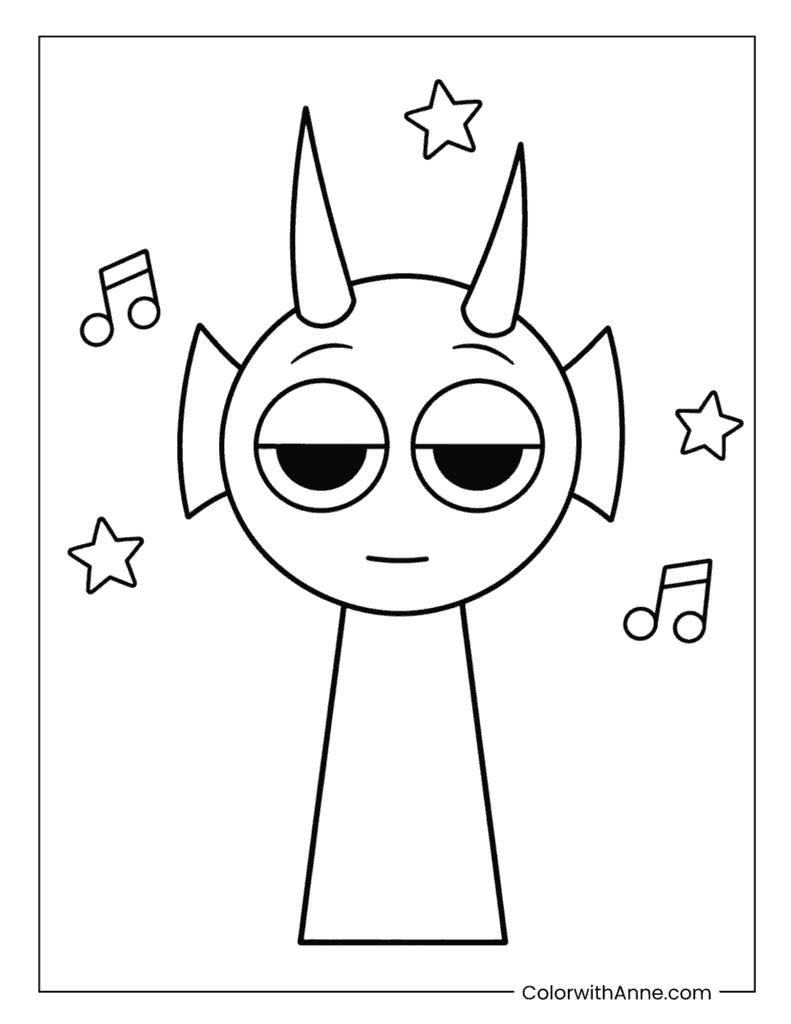 Durple Sprunki Coloring Page