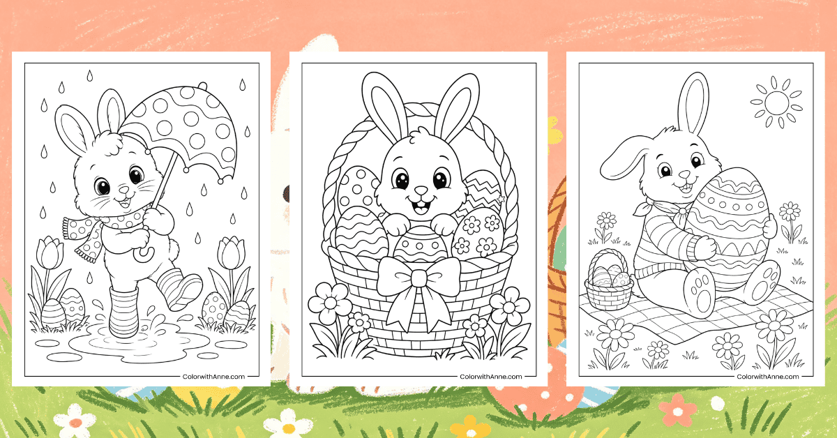 Easter Bunny Coloring Pages Banner