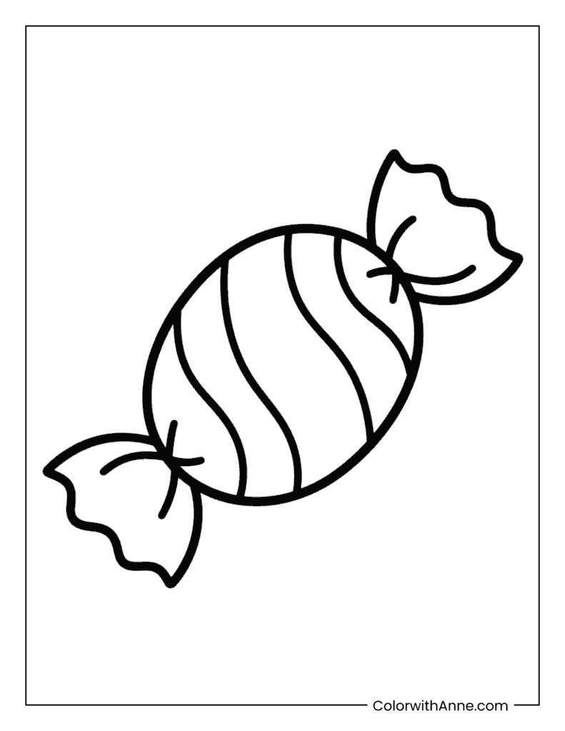 Easy Candy Coloring Page for Kids
