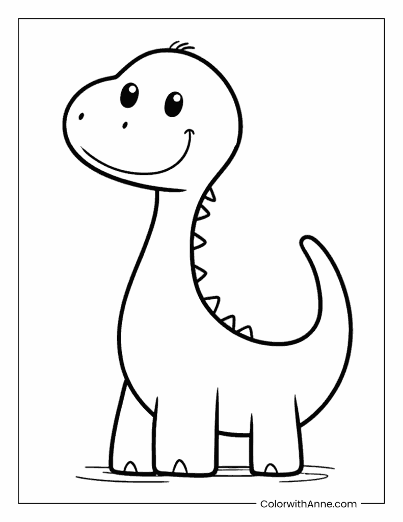 Easy Dinosaur Coloring Pages for Preschoolers