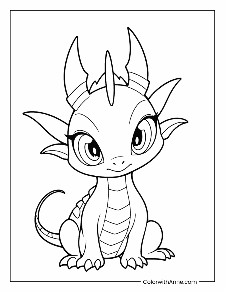 Easy Dragon Coloring Page for Kids