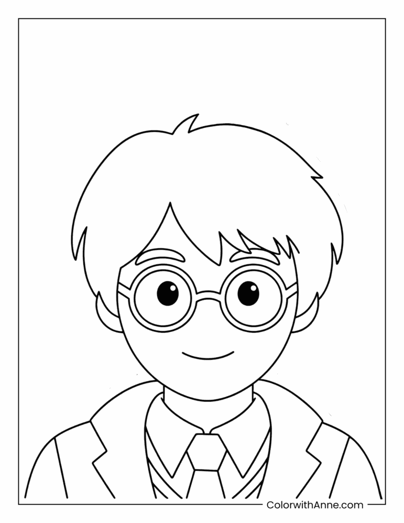Easy Harry Potter Coloring Page for Kids
