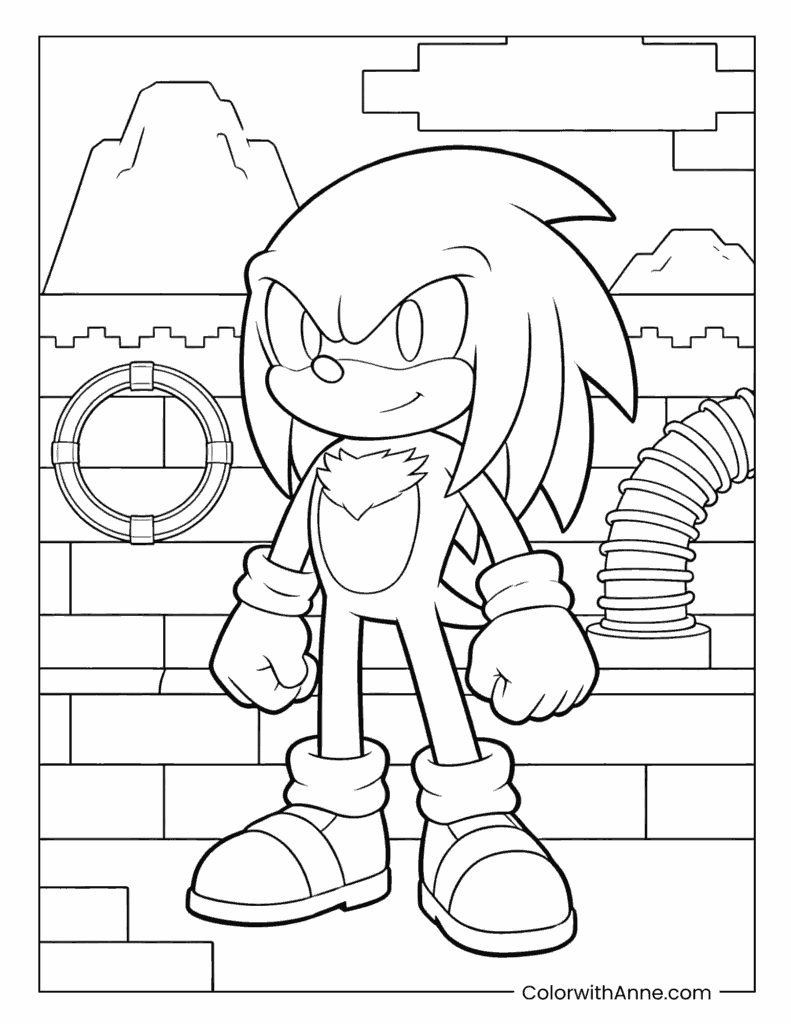 Easy Knuckles Coloring Page for Kids