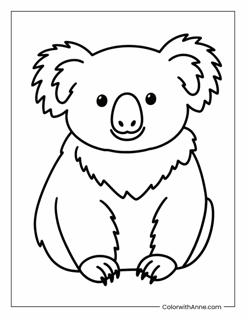 Easy Koala Coloring Page