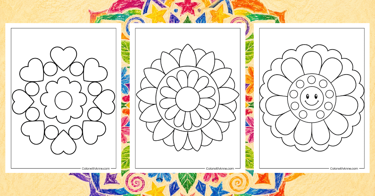 Easy Mandala Coloring Pages Banner