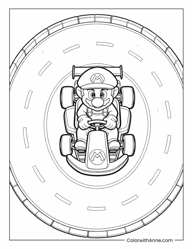 Easy Mario Coloring Page for Kids