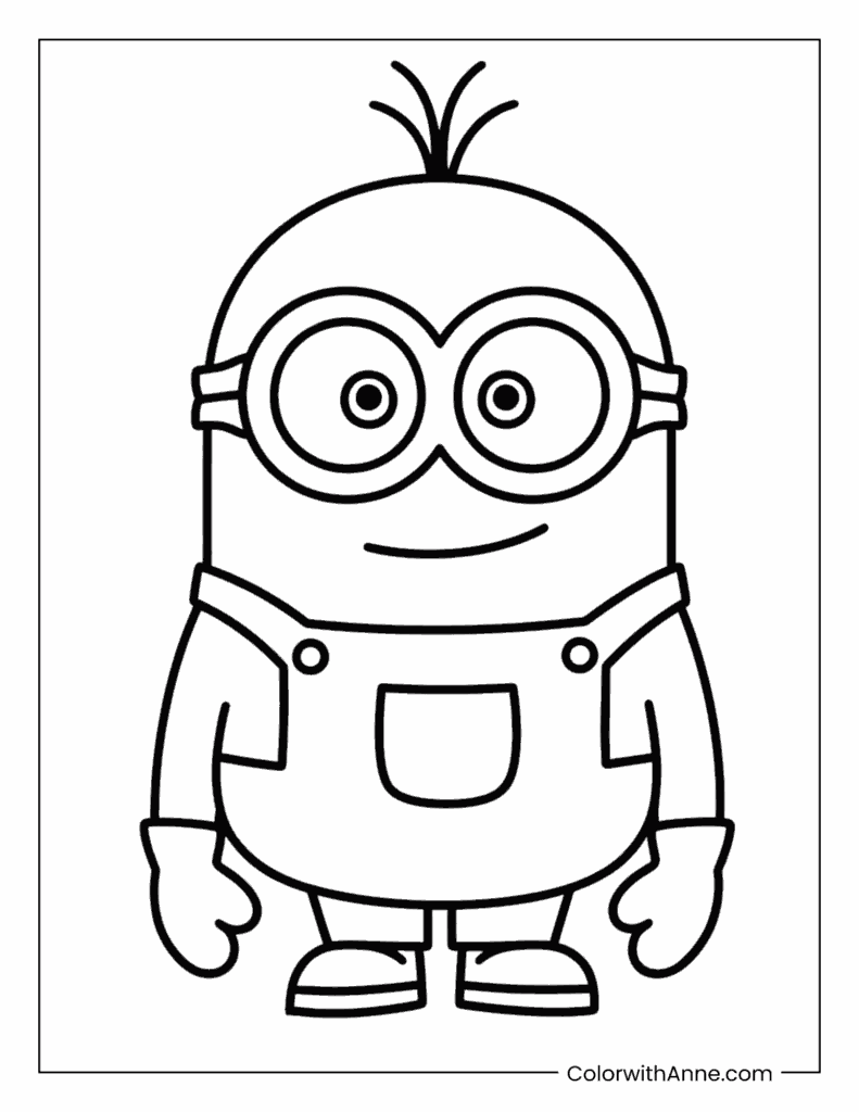 Easy Minion Coloring Page for Kids