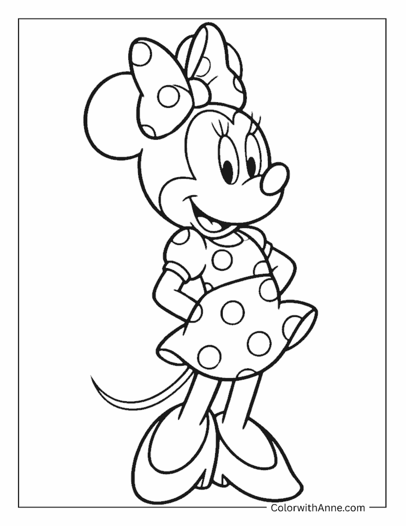 Easy Minnie Coloring Page for Kids