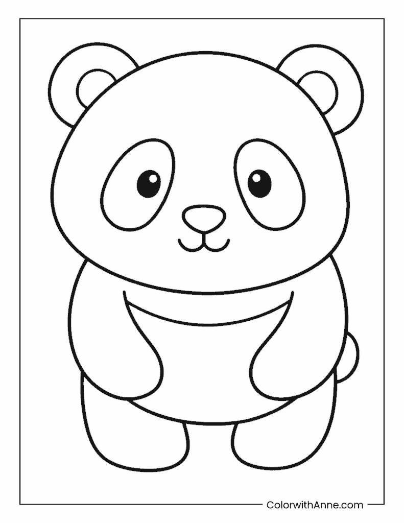 Easy Panda Coloring Page for Kids