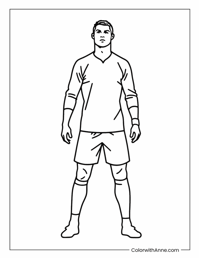 Easy Ronaldo Coloring Page