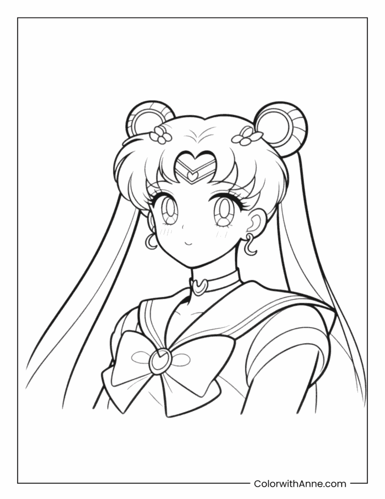 Easy Sailor Moon Coloring Page for Kids
