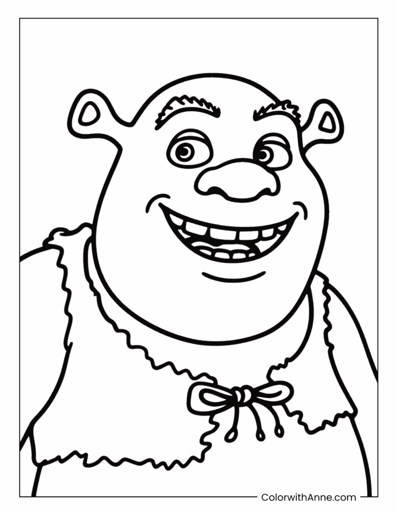 Easy Shrek Coloring Page for Kids