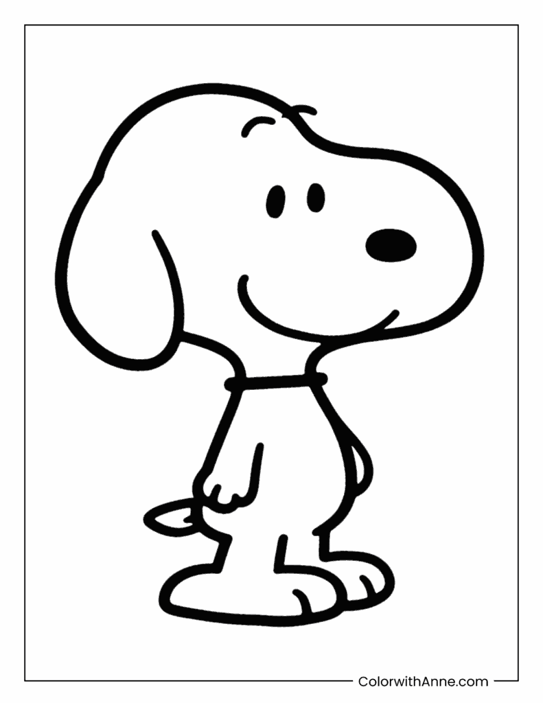 Easy Snoopy Coloring Page for Kids