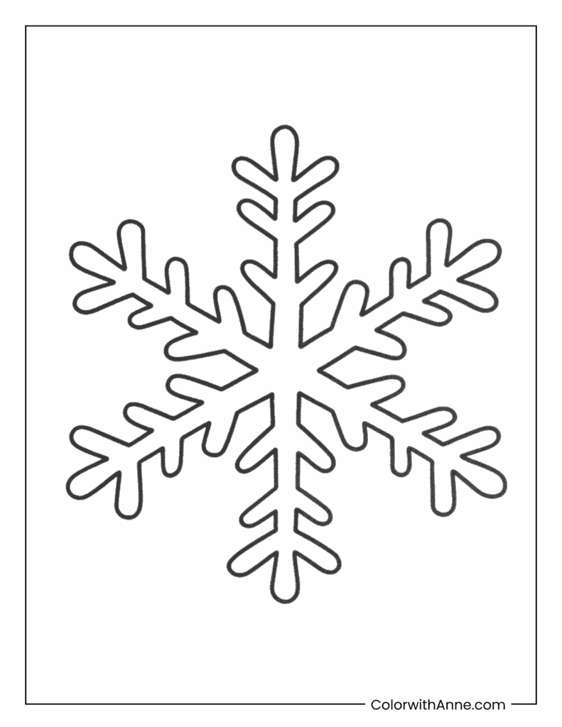 Easy Snowflake Coloring Page
