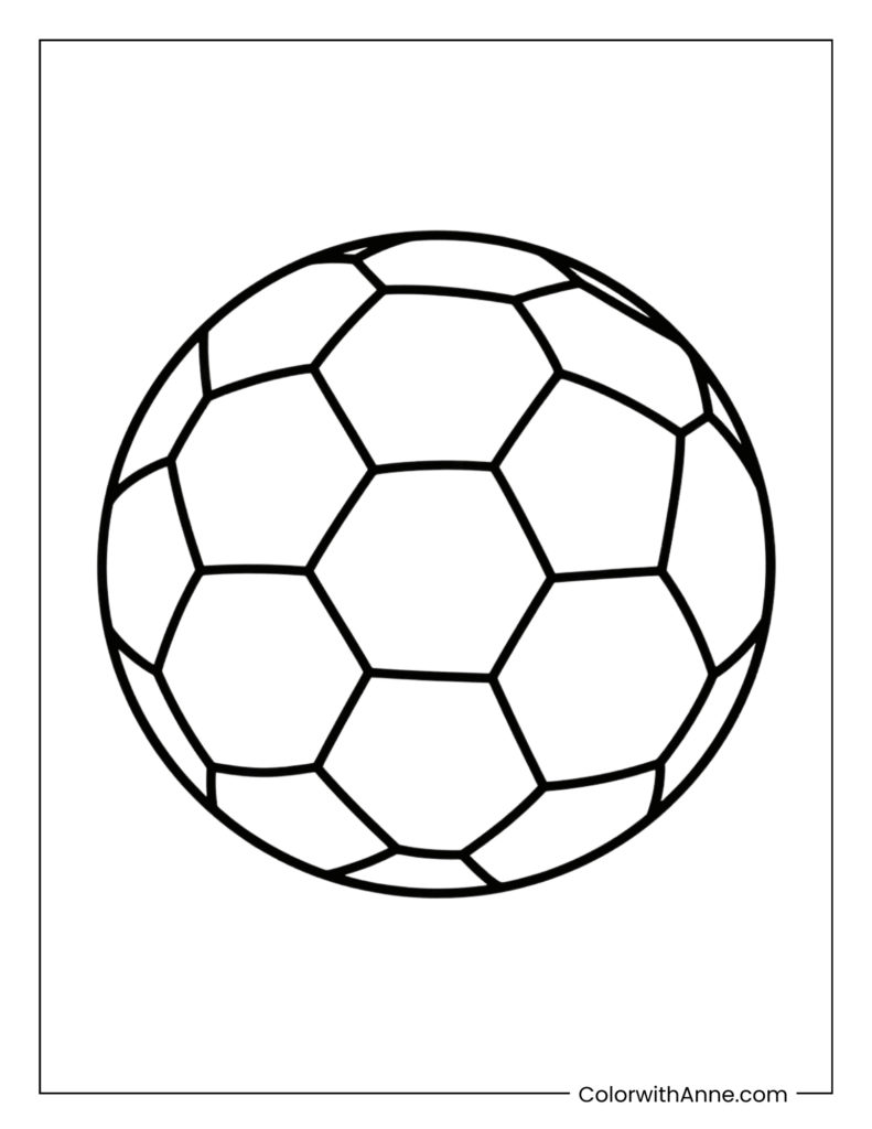 Easy Soccer Coloring Page