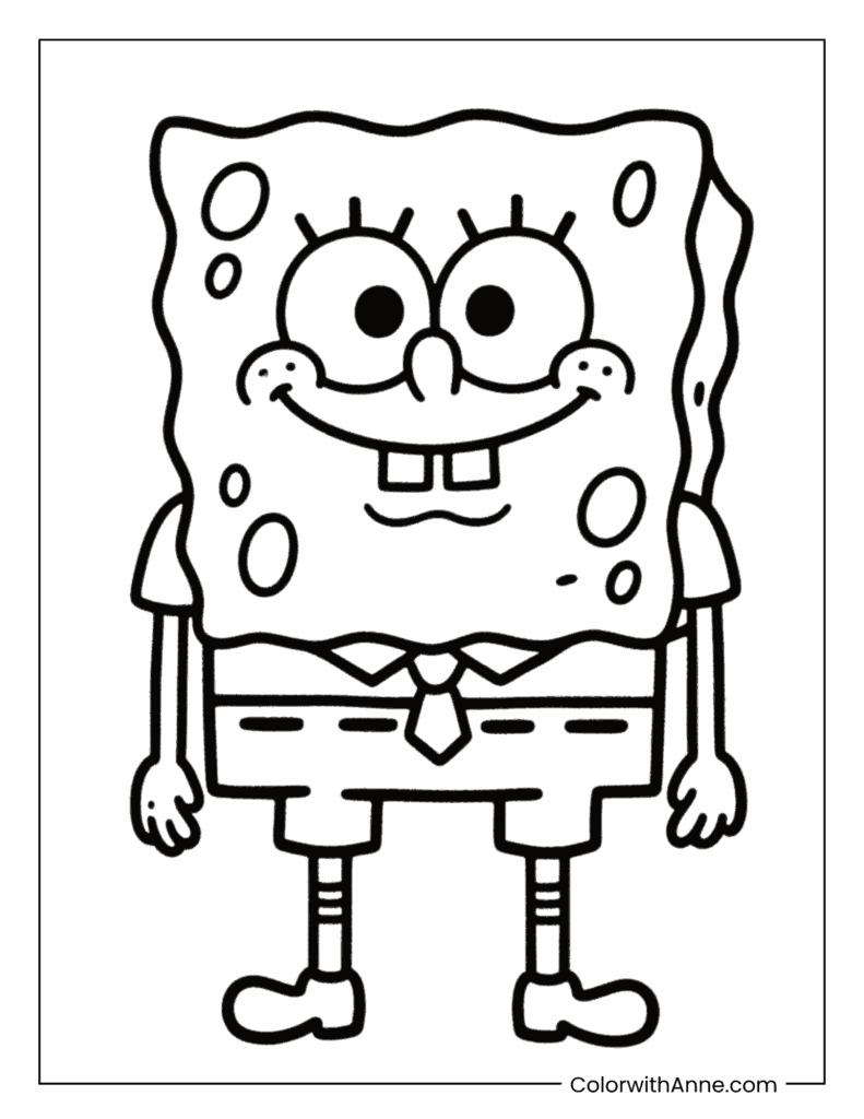 Easy Spongebob Coloring Page