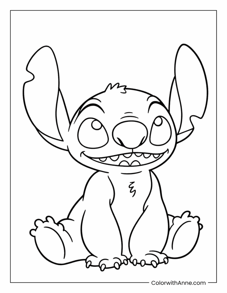 Easy Stitch Coloring Page for Kids