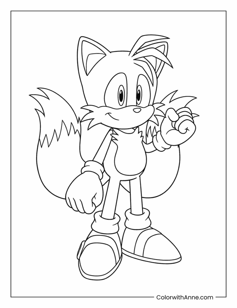 Easy Tails Coloring Page for Preschoolers