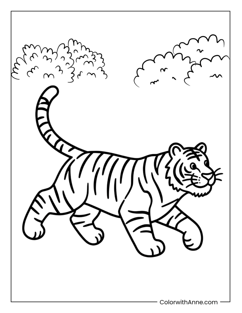 Easy Tiger Coloring Page