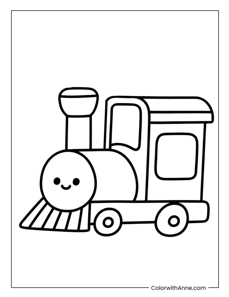 Easy Train Coloring Page for Kids