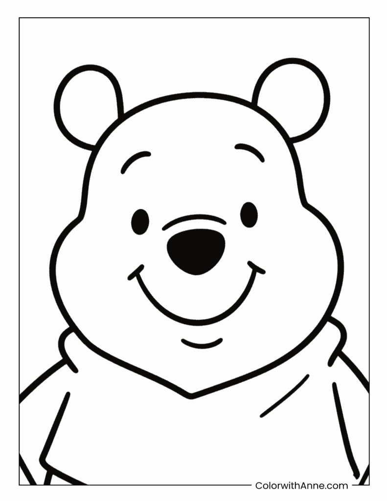 Easy Winnie the Pooh Coloring Page for Kids