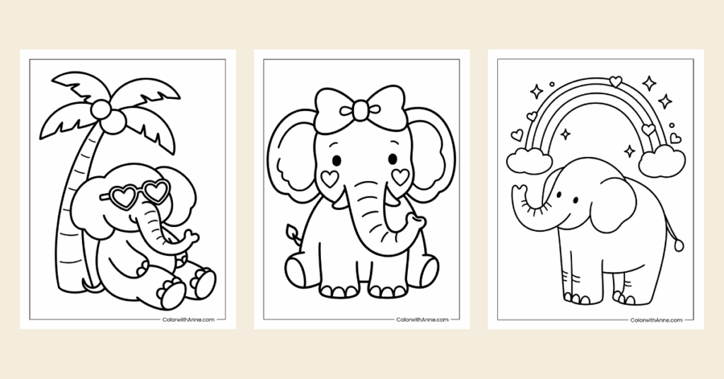 Elephant Coloring Pages Banner
