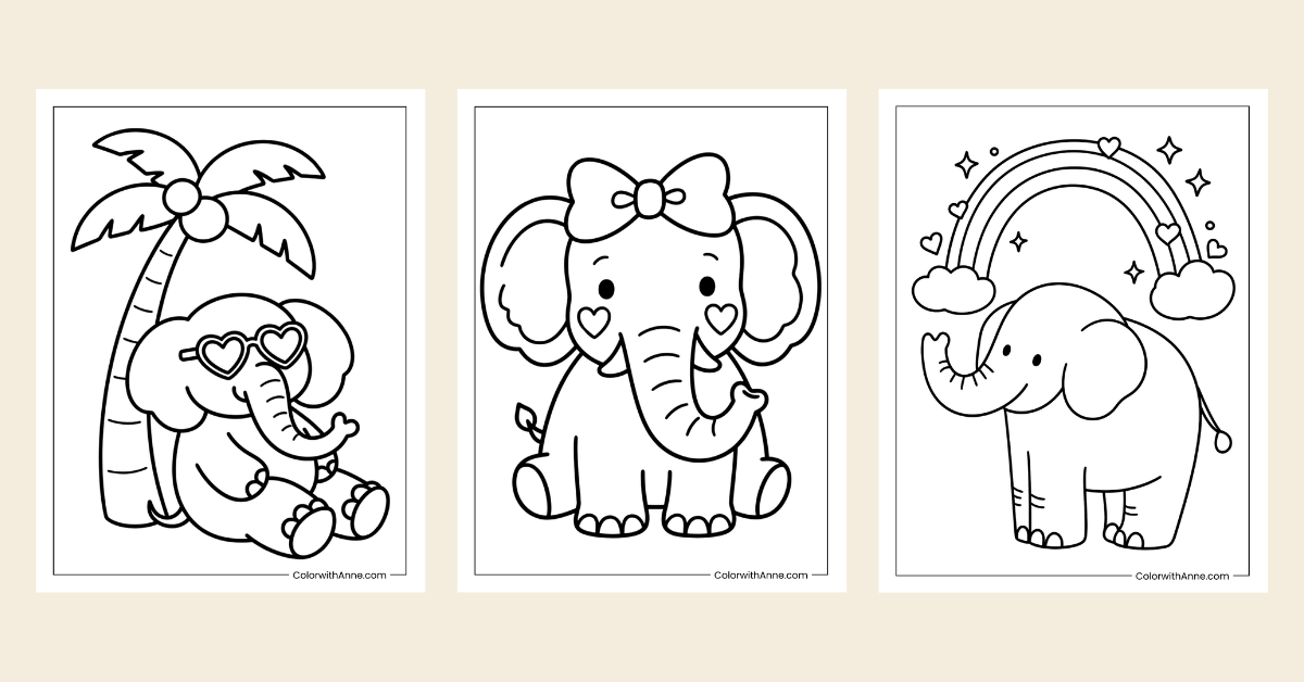 Elephant Coloring Pages Banner