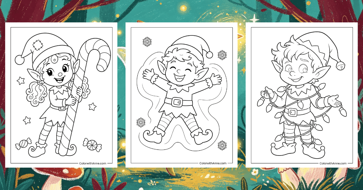 Elf Coloring Pages Banner
