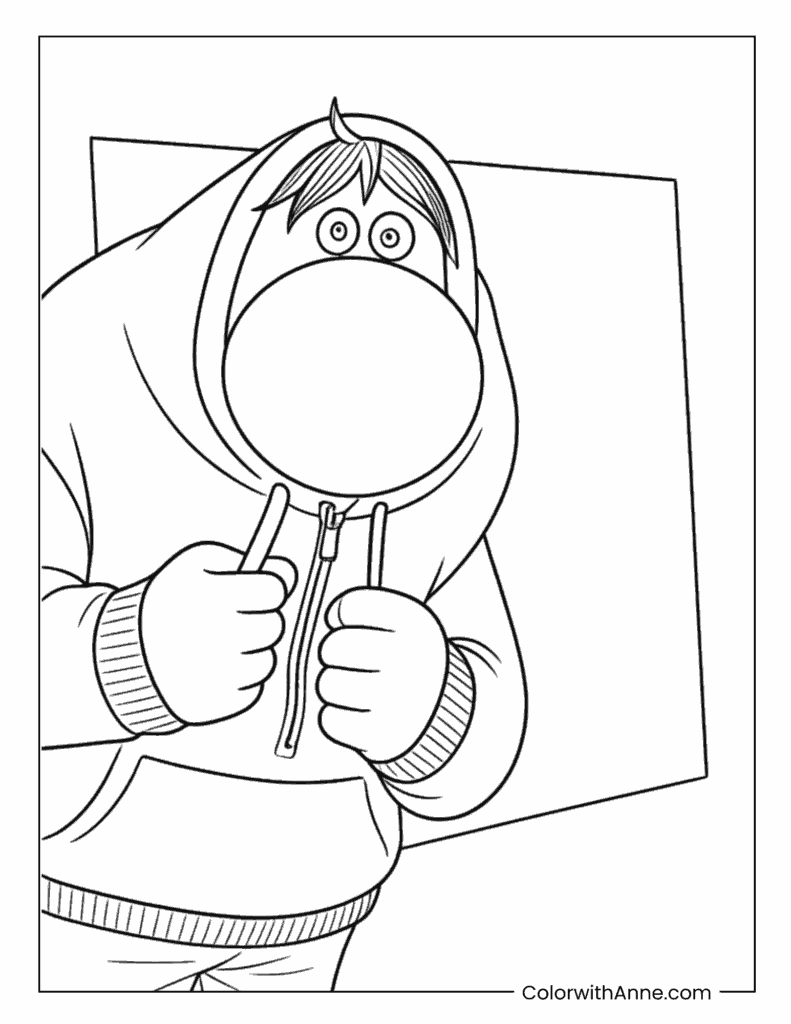 Embarrassment Hoodie Shy Moment Inside Out Coloring Page