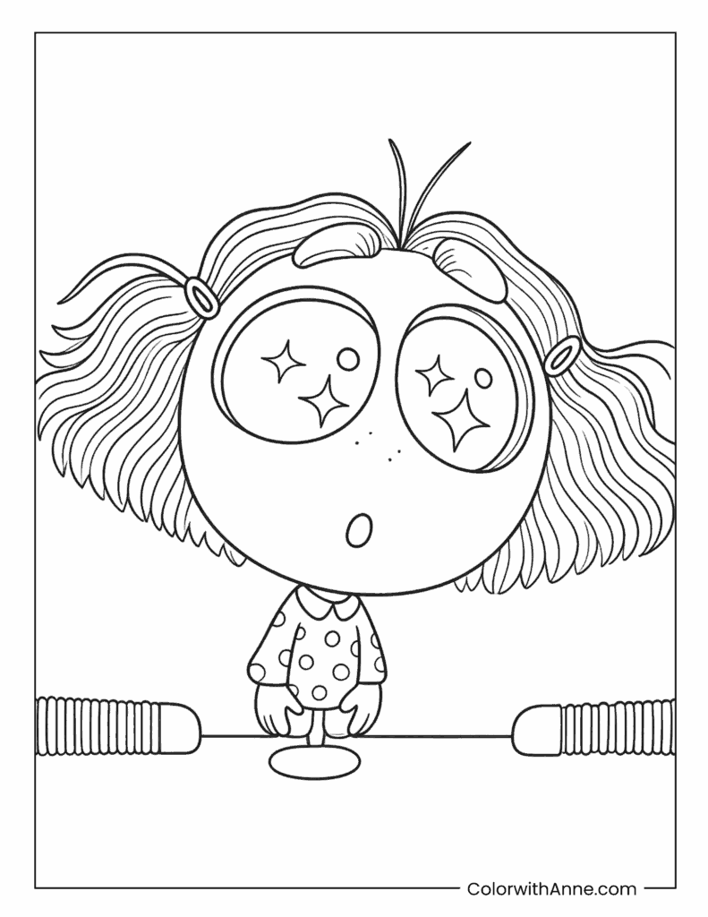 Envy Sparkly Eyes Pose Inside Out Coloring Page